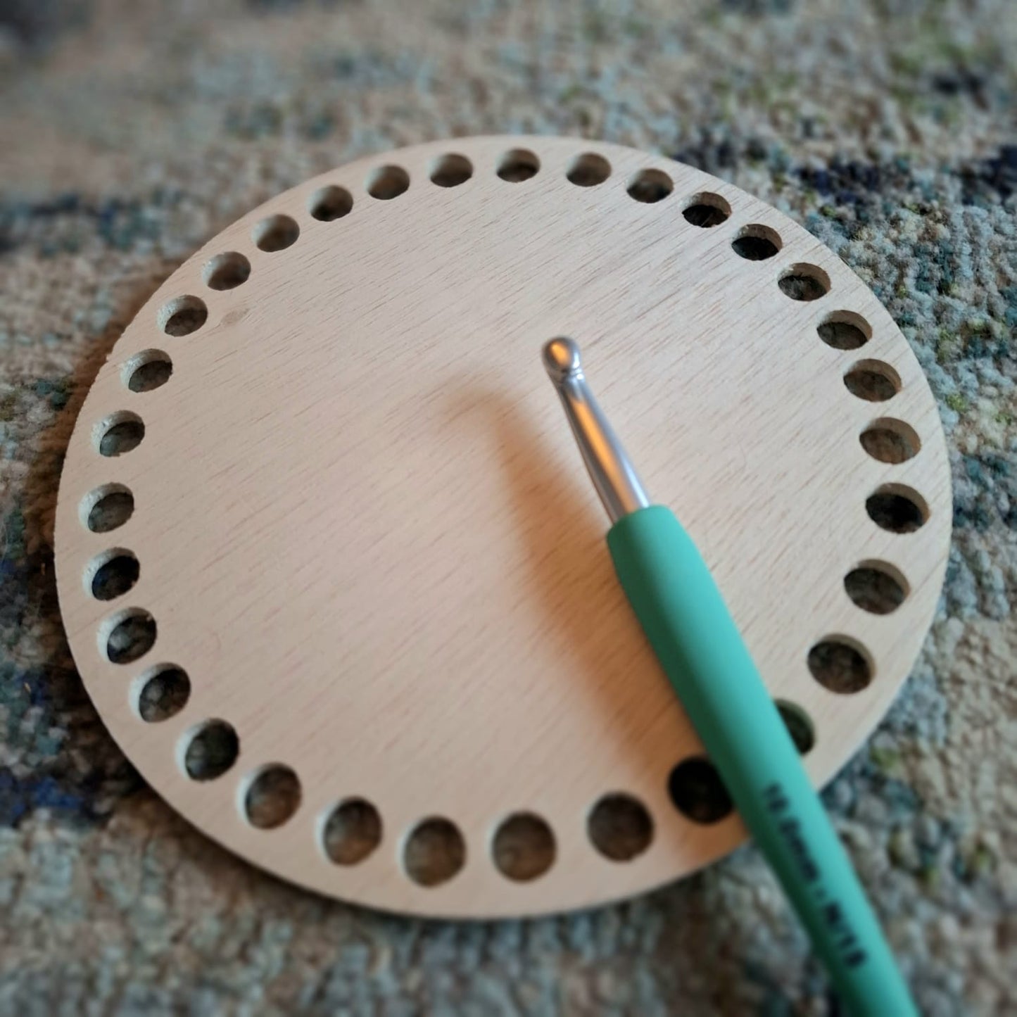 Houten Bodem Rond | Mandje haken | Maat naar Keuze