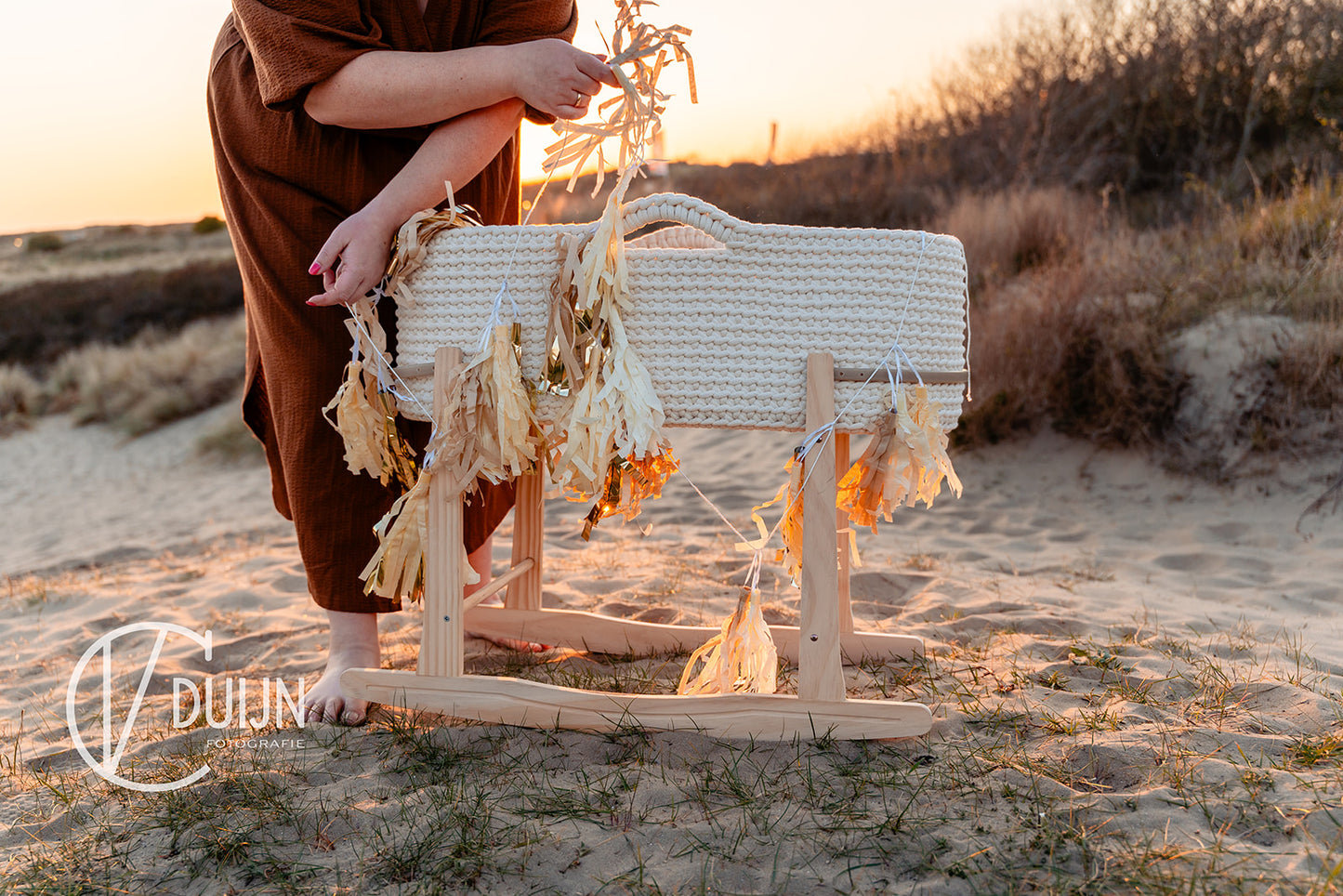 Mozesmandje Wiegje | Handgehaakt | Kleur naar Keuze | Incl Matras en Molton