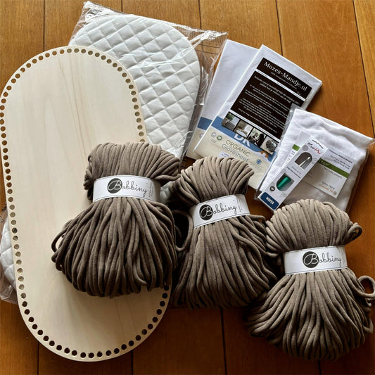 Mozesmandje DIY Pakket | Wiegje Haken | Kleur naar Keuze | Incl Haaknaald, Matras en Molton