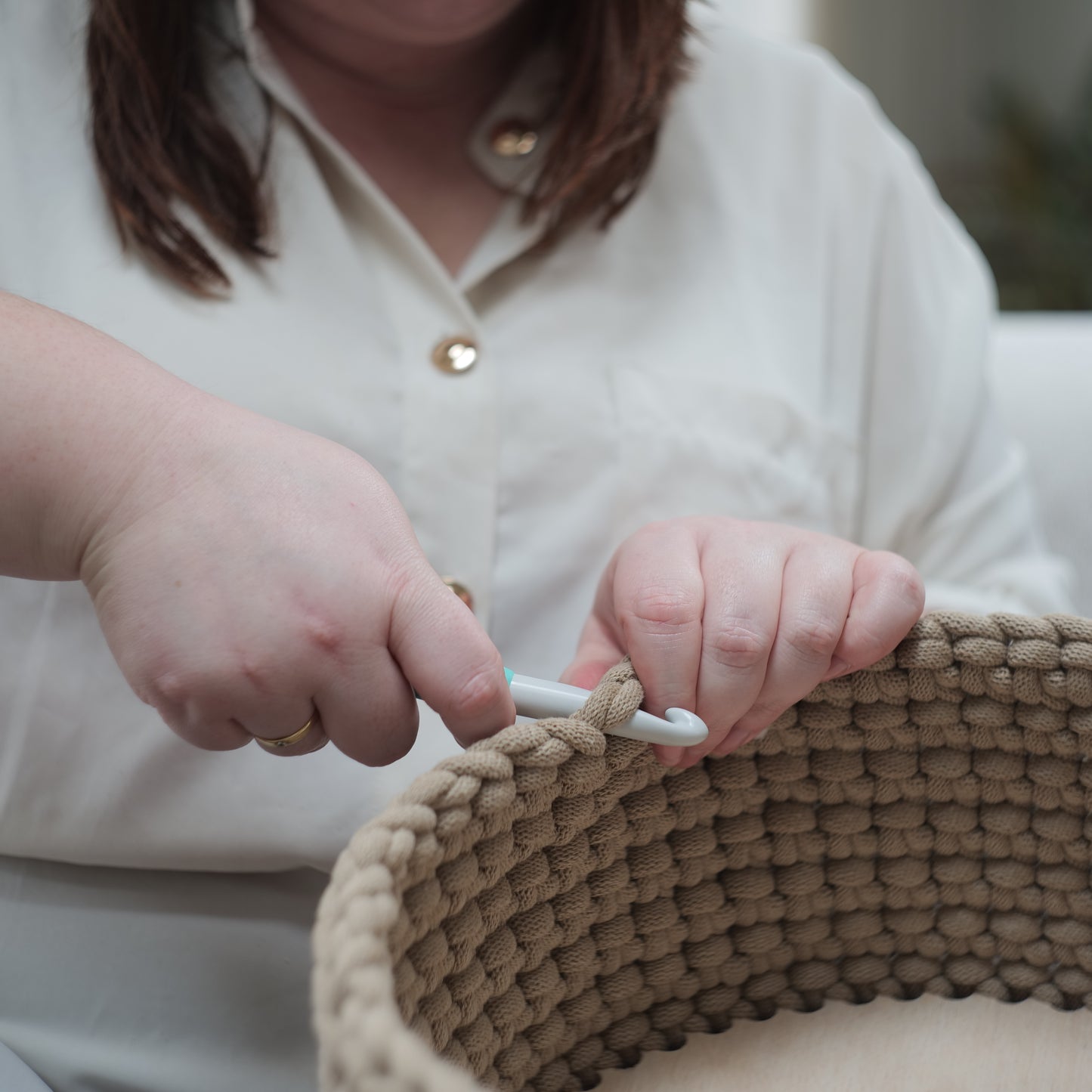 Mozesmandje DIY Pakket | Wiegje Haken | Kleur naar Keuze | Incl Haaknaald, Matras en Molton