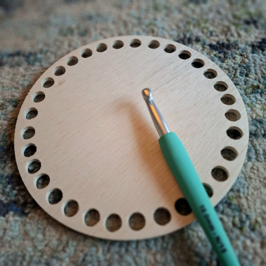 Houten Bodem Rond | Mandje haken | Maat naar Keuze